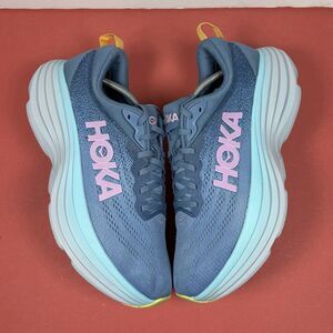 HOKA One One Bondi 8 Womens 10B Blue Shadow Dusk 1127952 SSK Running Sneakers